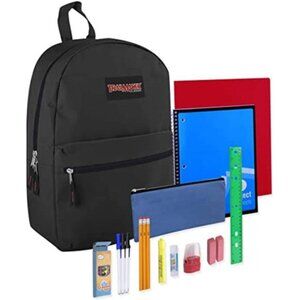 Kids 20 Pcs Trail Maker Black Bag Backpack 17 inches with School Supplies